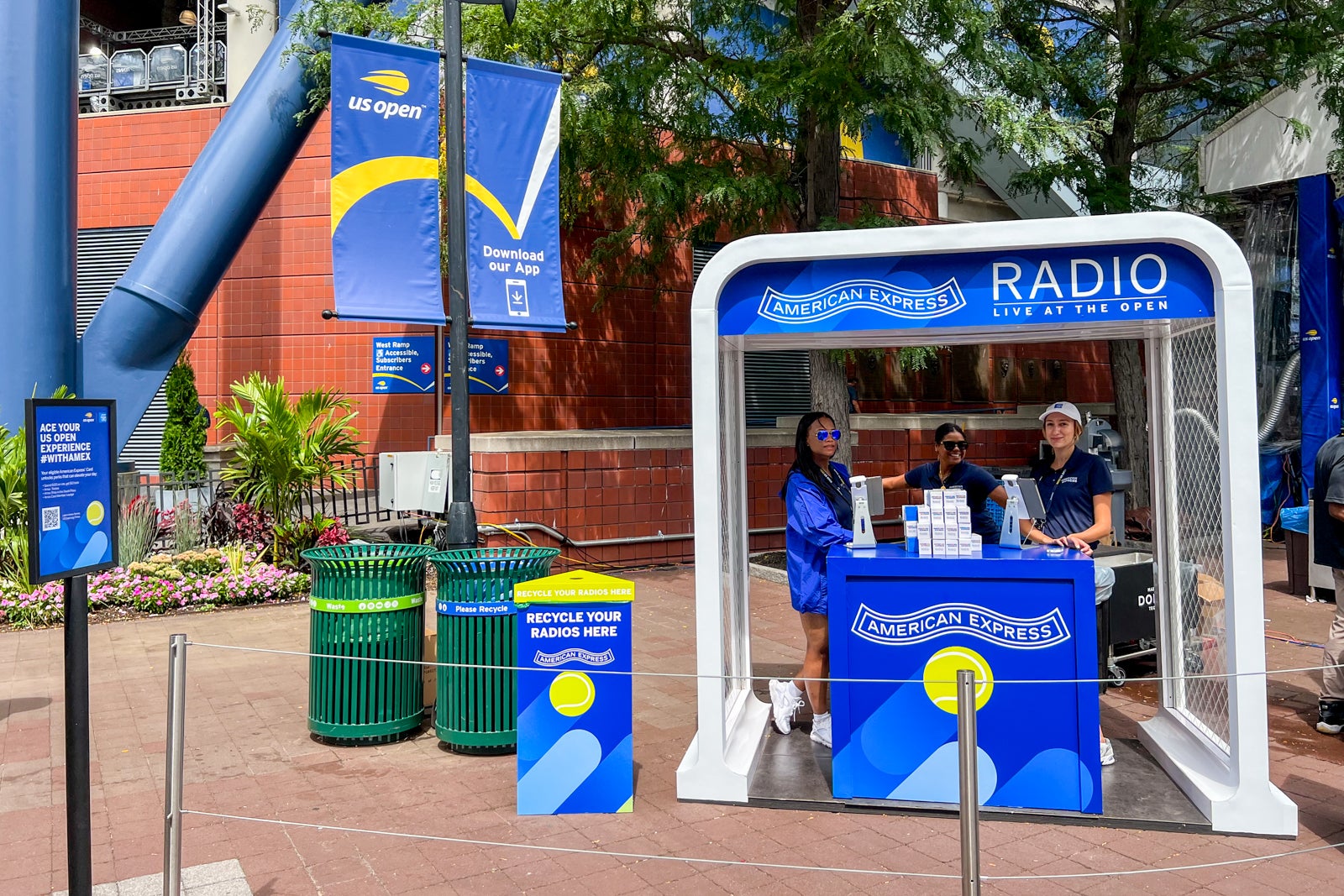 American Express radio stand at the 2023 U.S. Open