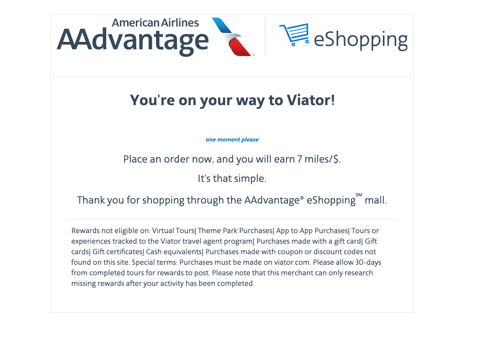 AAeshopping.com with Viator search.