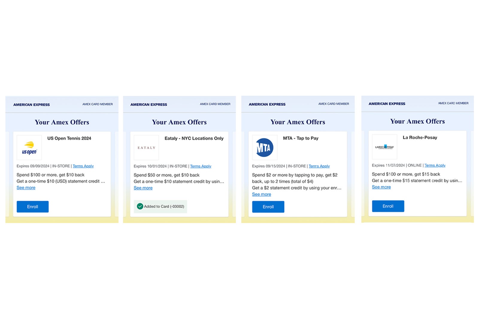Current Amex Express offers