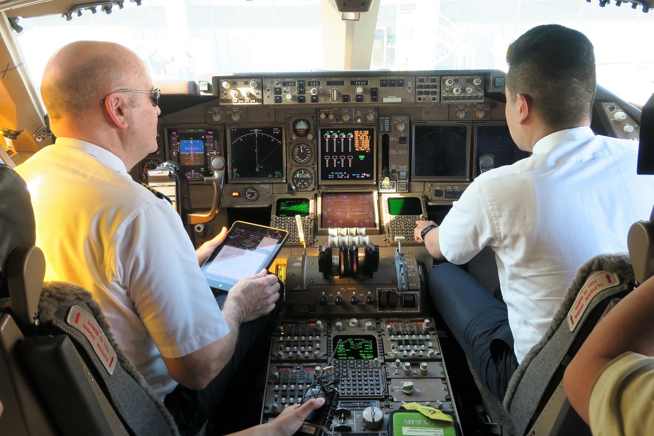 pilots in the cockpit