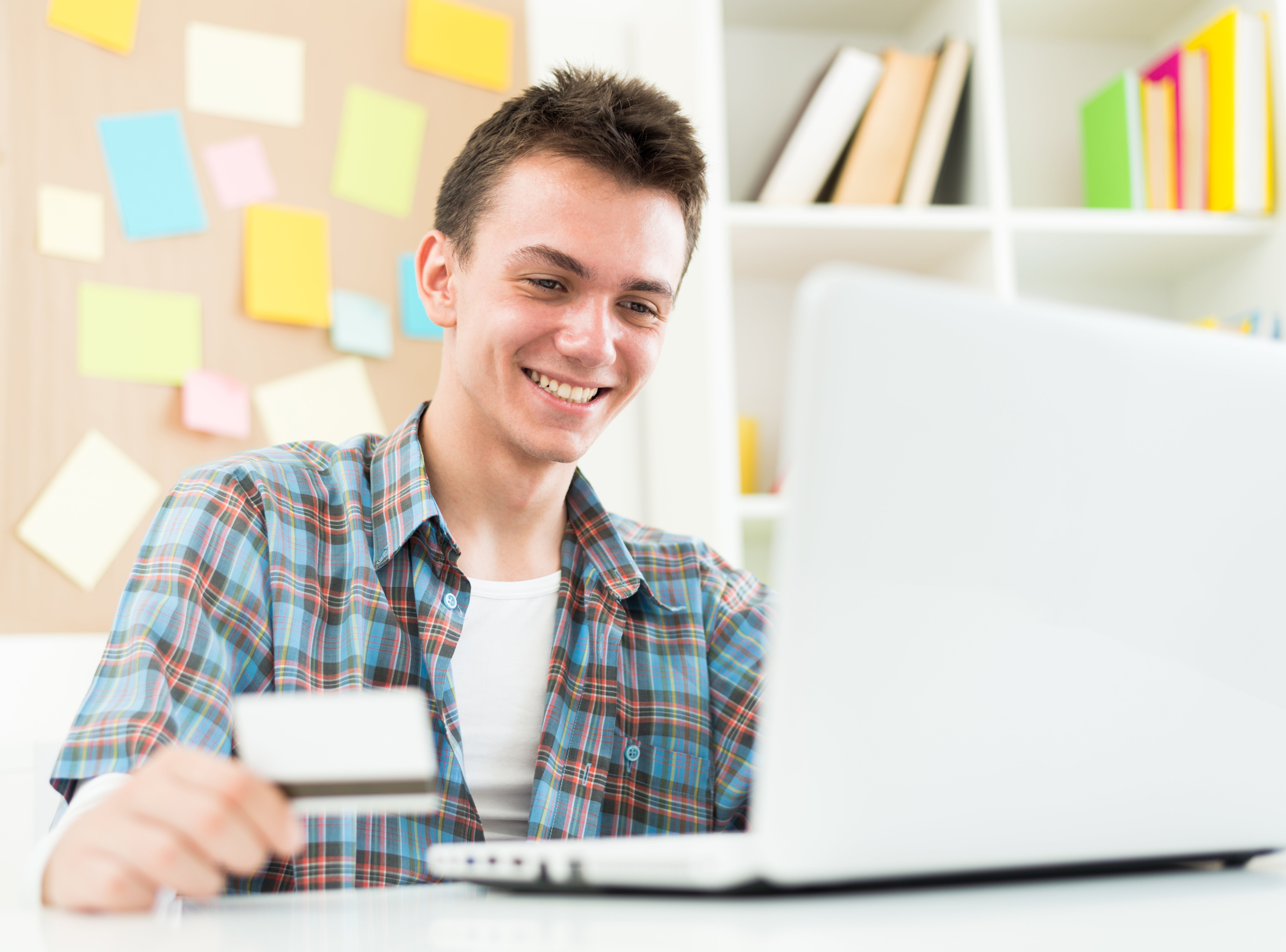 college student at a computer