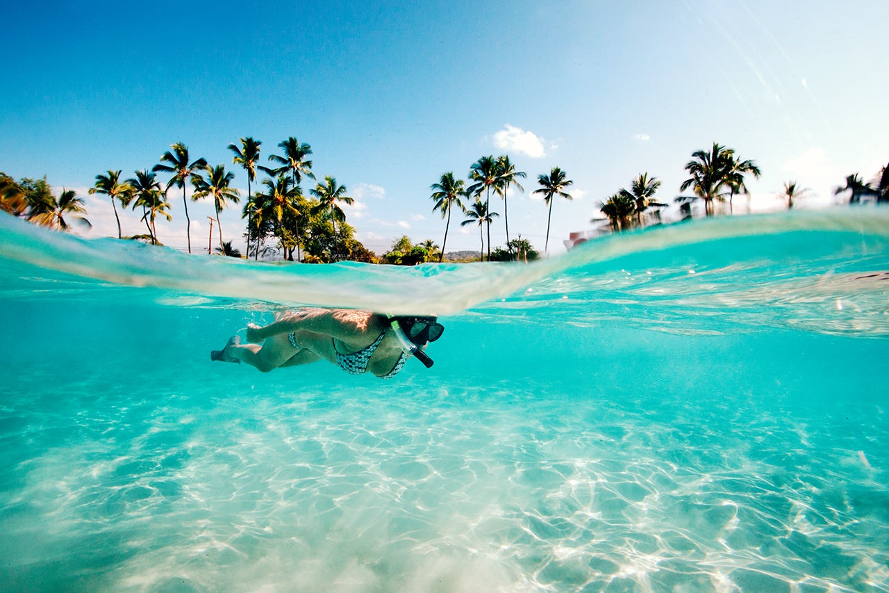 Person snorkeling in Hawaii