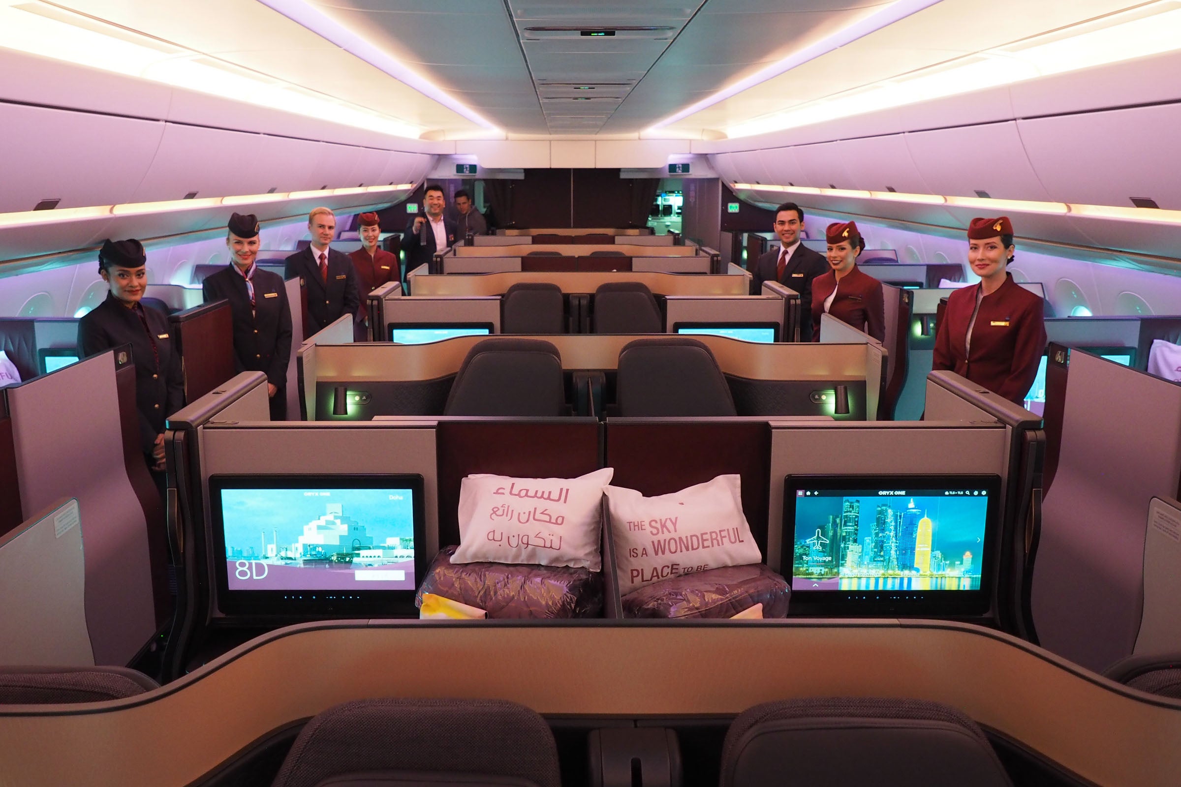 Qatar Airways Qsuite business class cabin