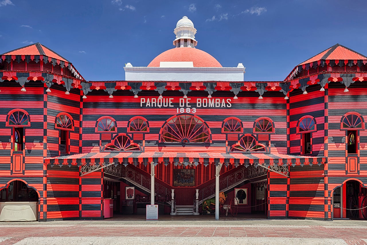 Historic fire station, Parque de Bombas, in Ponce, Puerto Rico. (Photo by Bryan Mullennix / Getty Images)