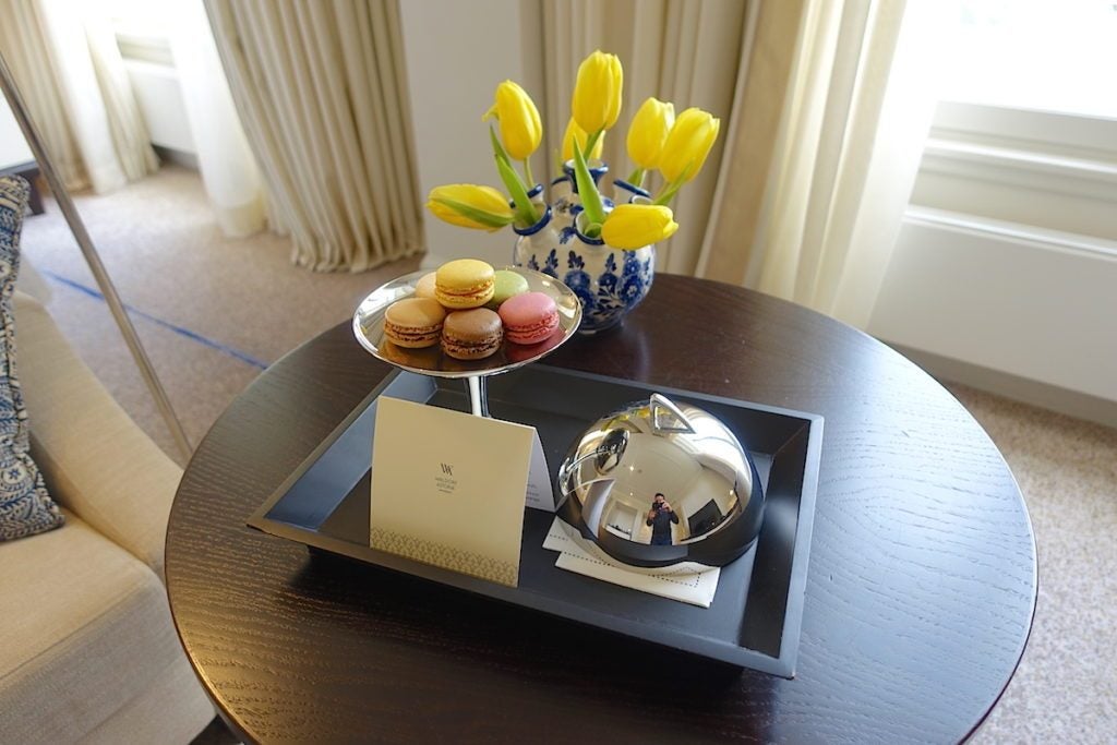 The welcome amenity at the Waldorf Astoria Amsterdam