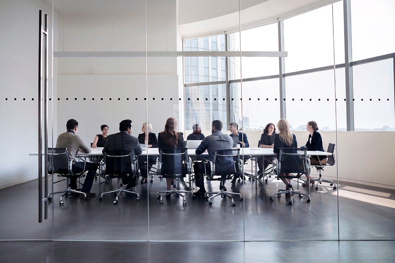 business travelers in a meeting