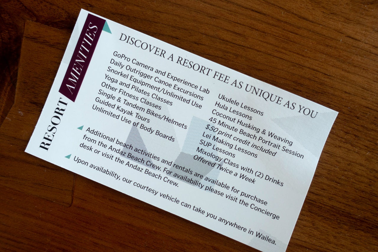 resort fee card