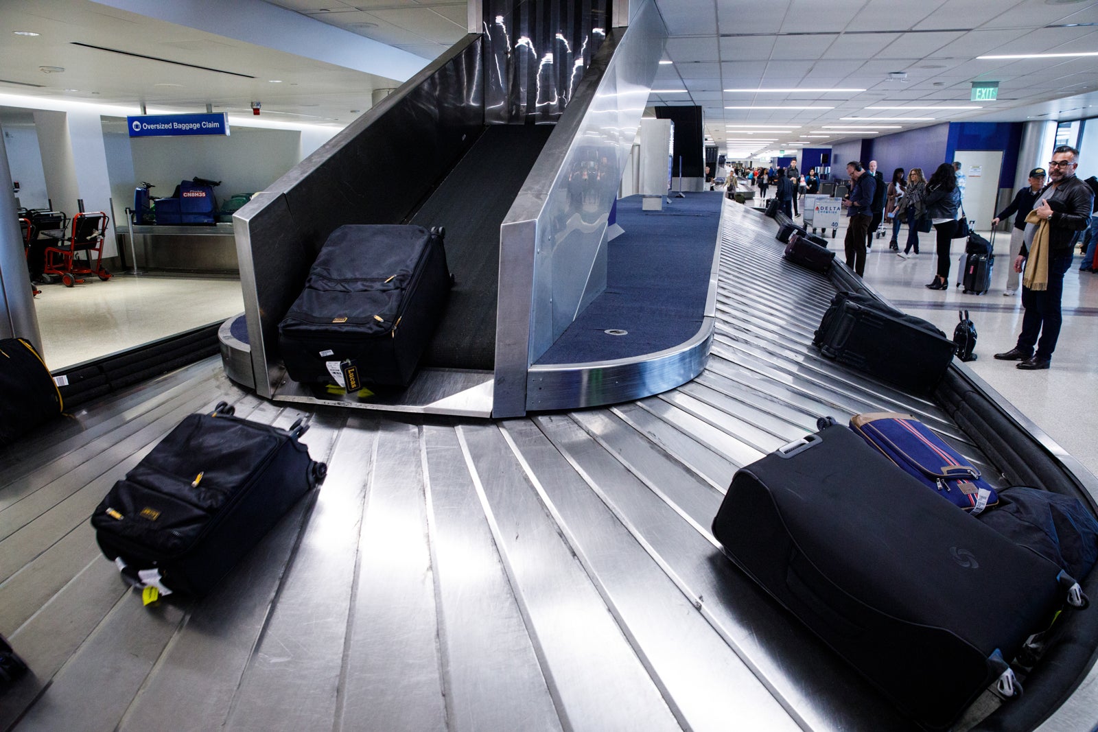 Baggage arrives from Delta Air Lines Inc. flights at Los Angeles International Airport (LAX) on Friday, March 29, 2019 in Los Angeles, Calif.