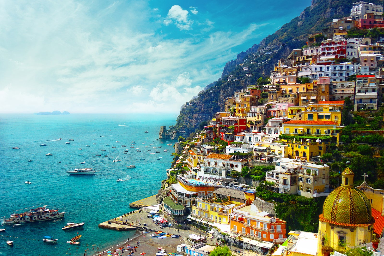 The Positano coastline in Italy.