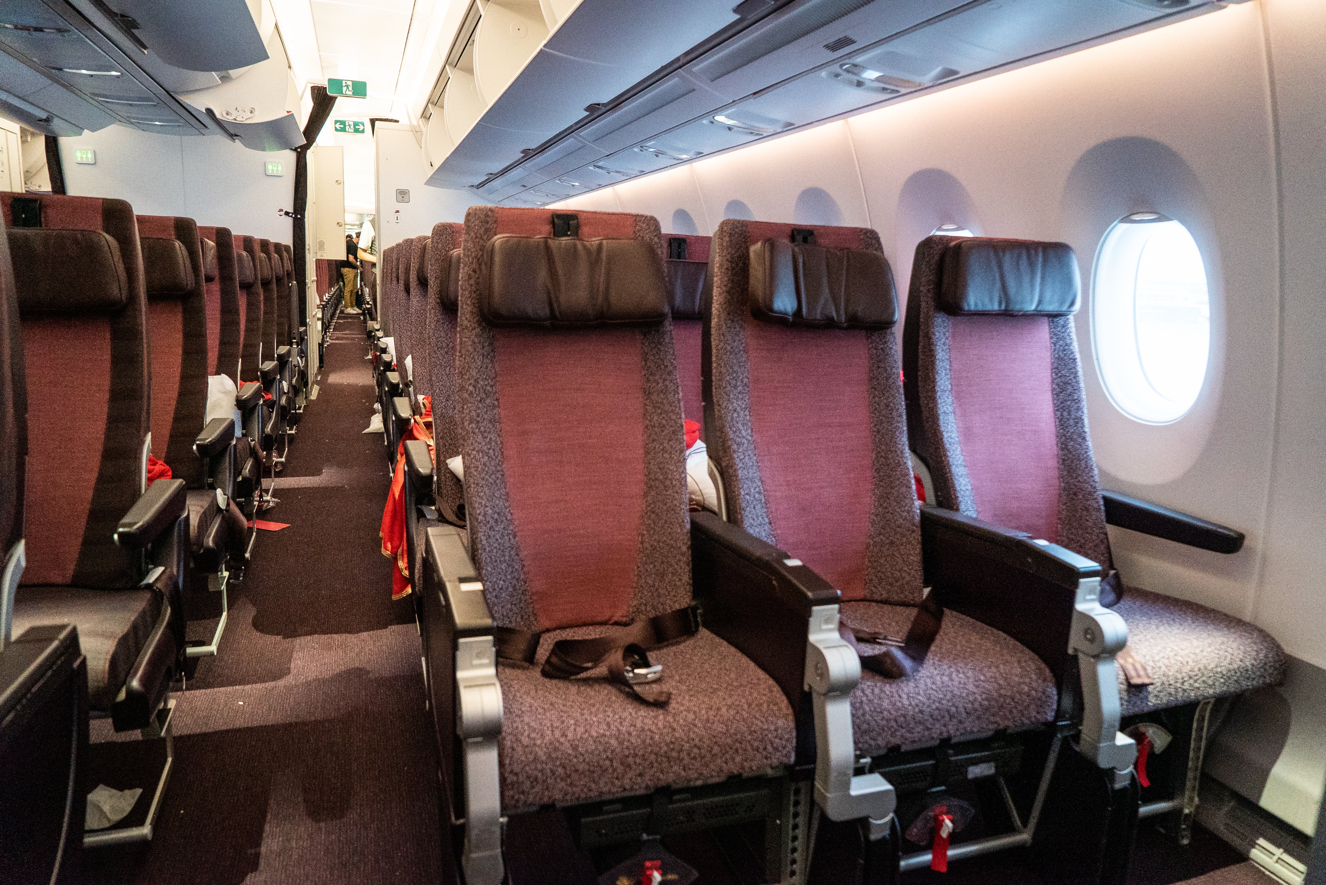 Virgin Atlantic cabin on airplane