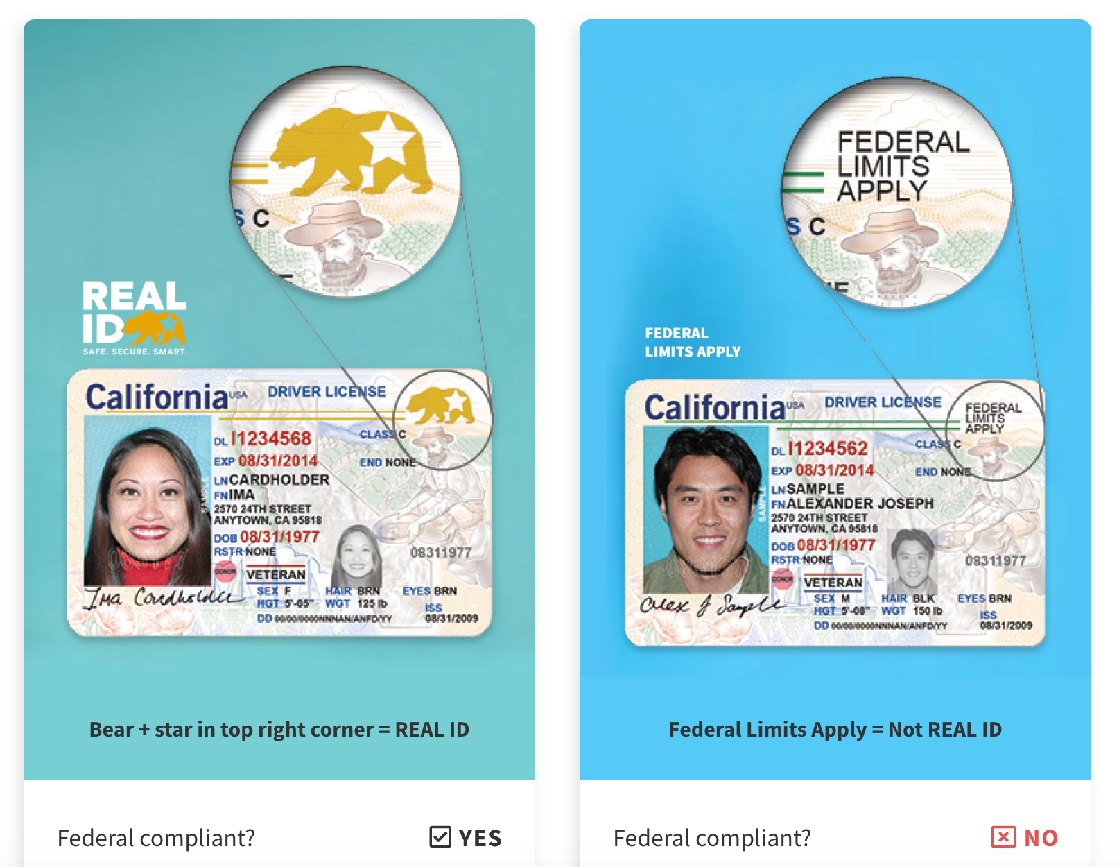 Screenshot of what California Real ID will look like