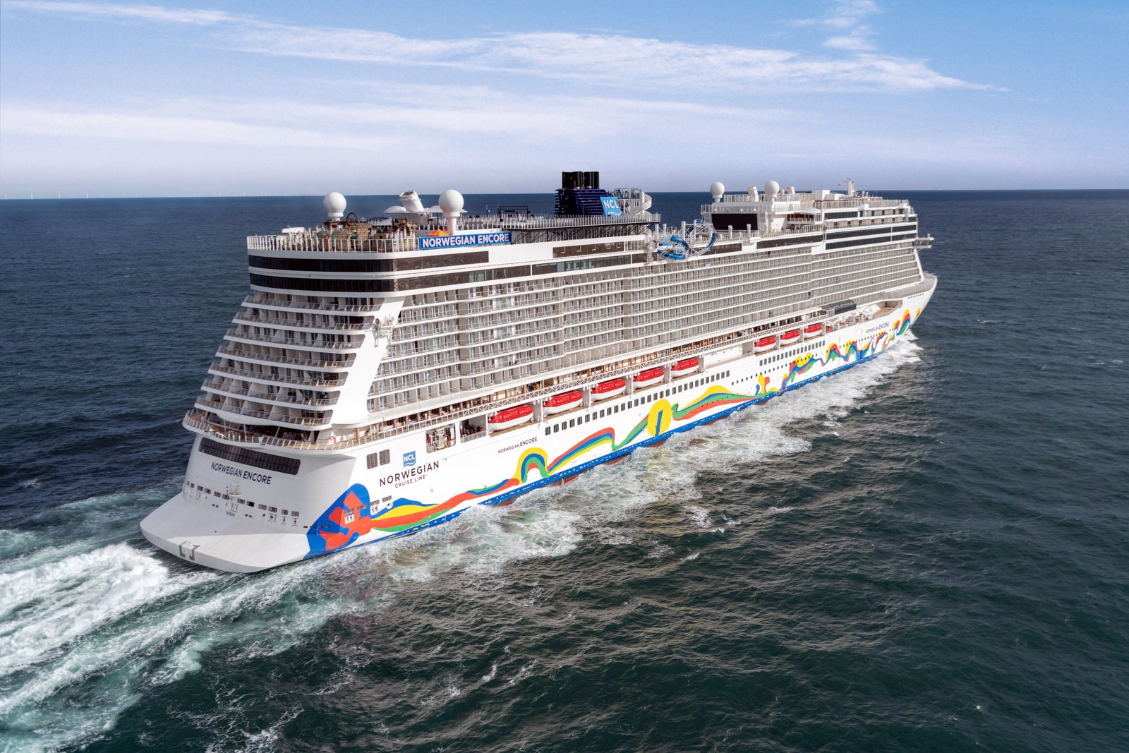 Norwegian Encore cruise ship at sea