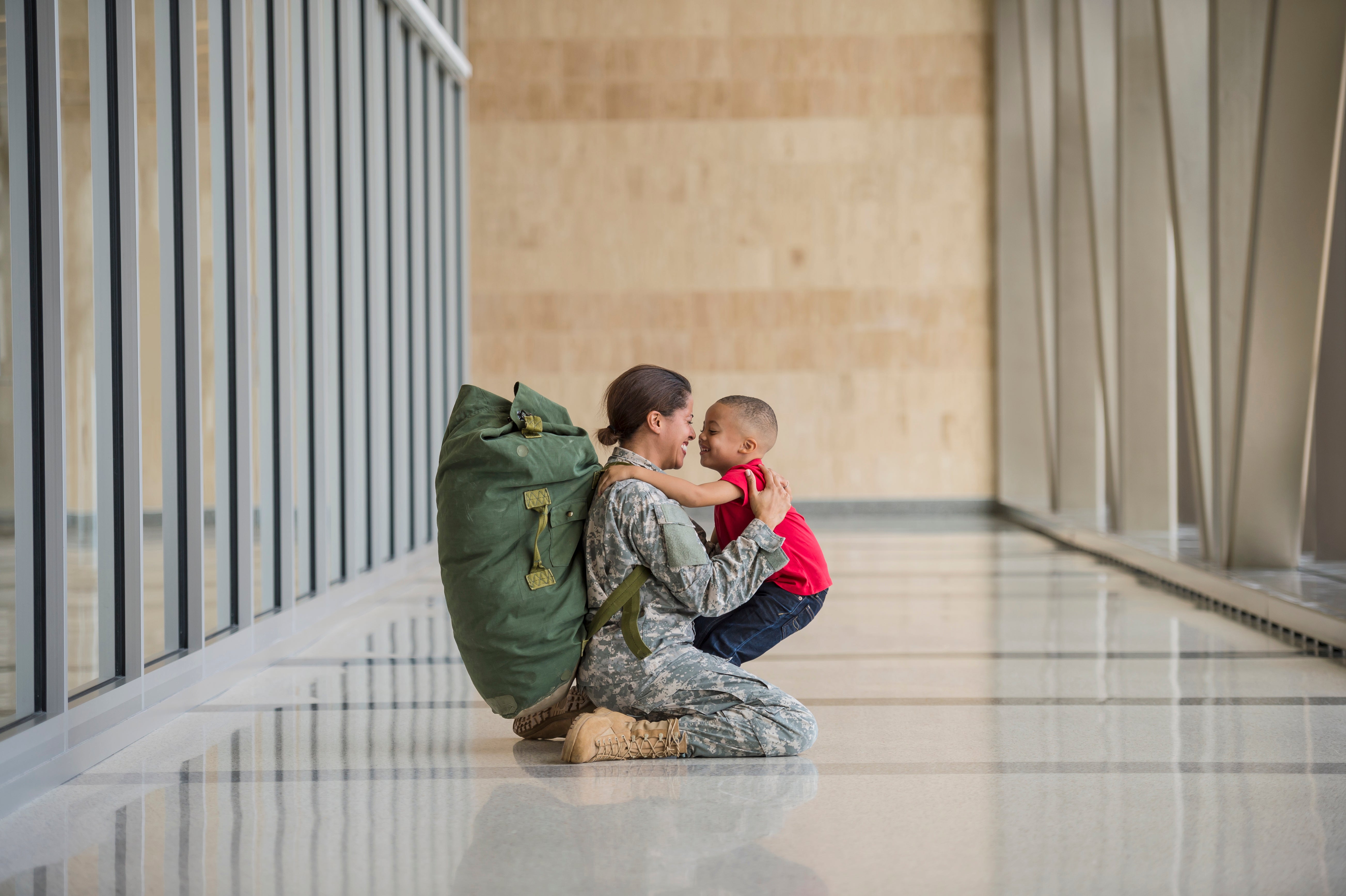 soldier and child