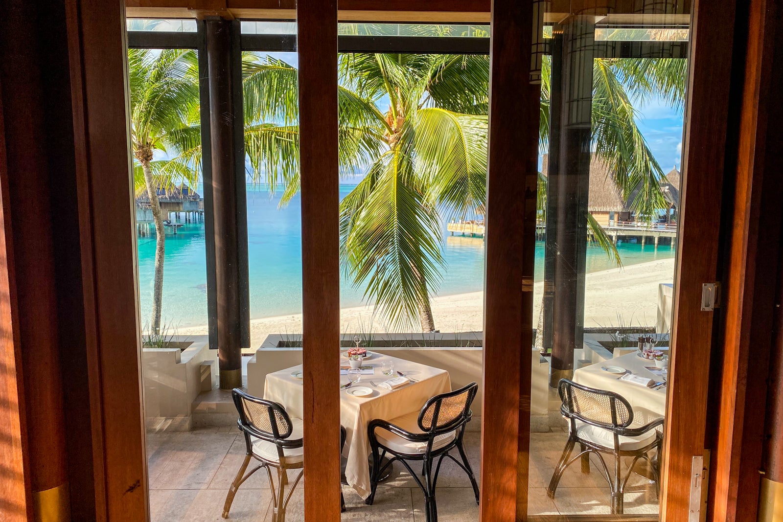 Breakfast with a view was free at Conrad Bora Bora thanks to Hilton Gold status (Photo by Summer Hull/The Points Guy)