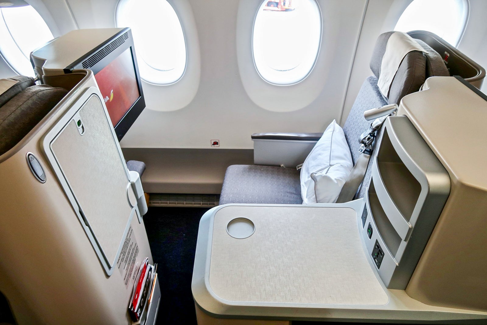 interior of Iberia business class seat
