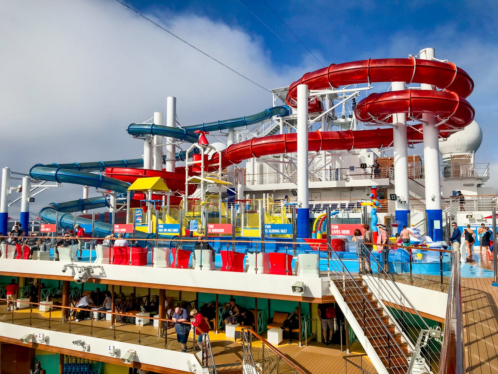 waterslides on Carnival cruise ship
