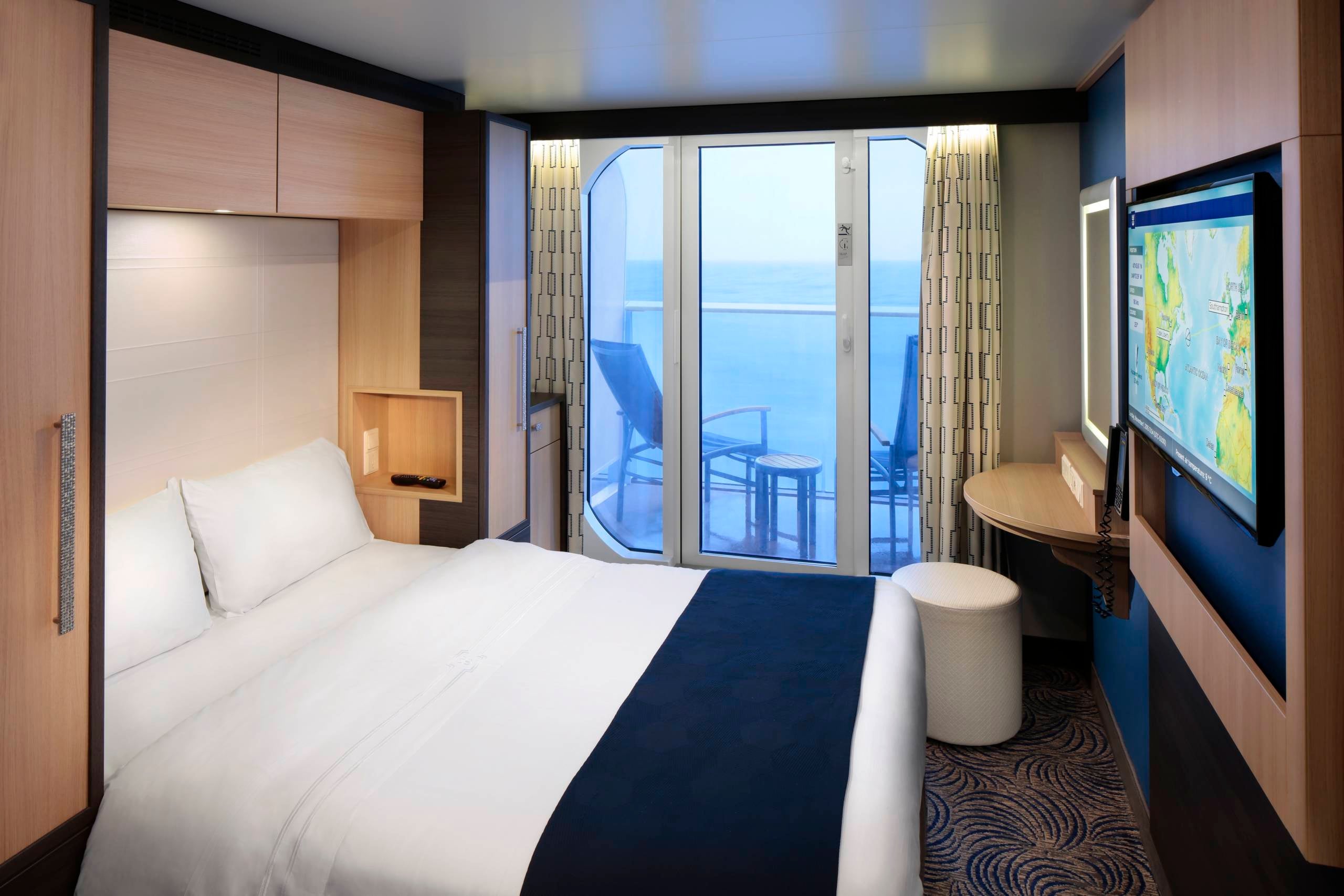 Royal Caribbean offers "studio" cabins for one on some ships that come with an ocean view. Photo courtesy of Royal Caribbean.