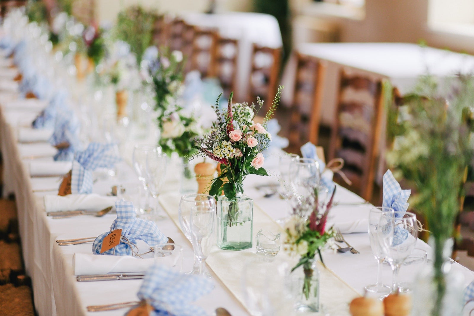A wedding banquet table