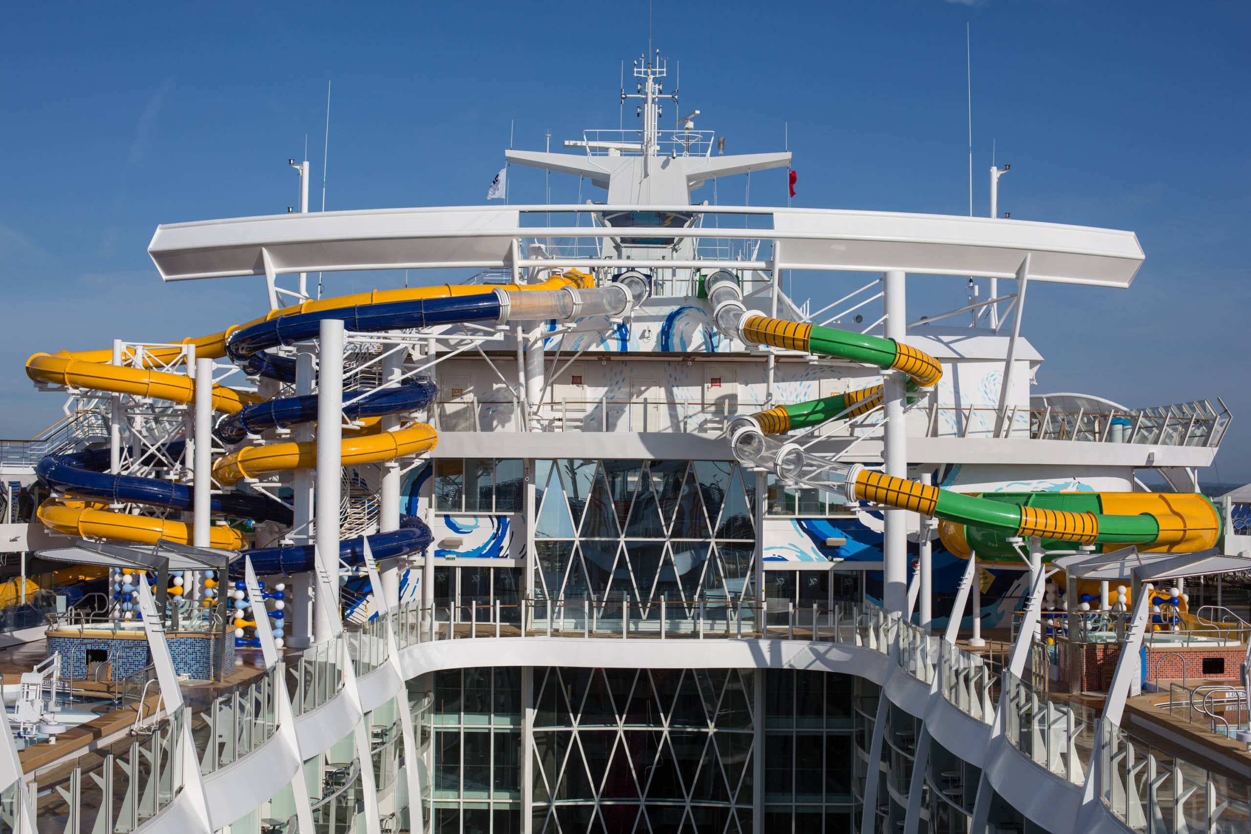 The Perfect Storm complex of waterslides is a highlight of the top deck of Royal Caribbean's Harmony of the Seas. (Photo courtesy of Royal Caribbean).