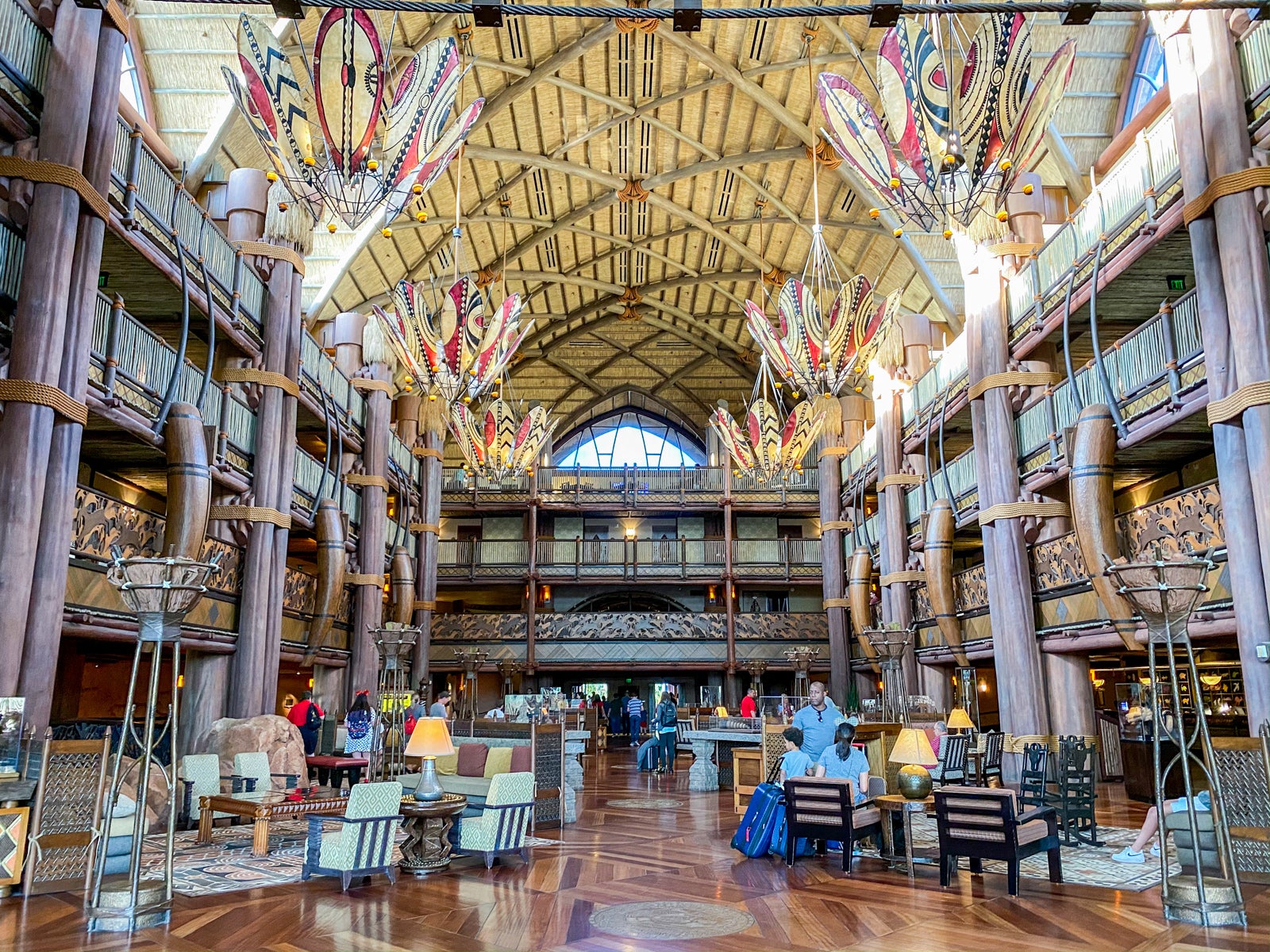 The interior of Animal Kingdom Lodge