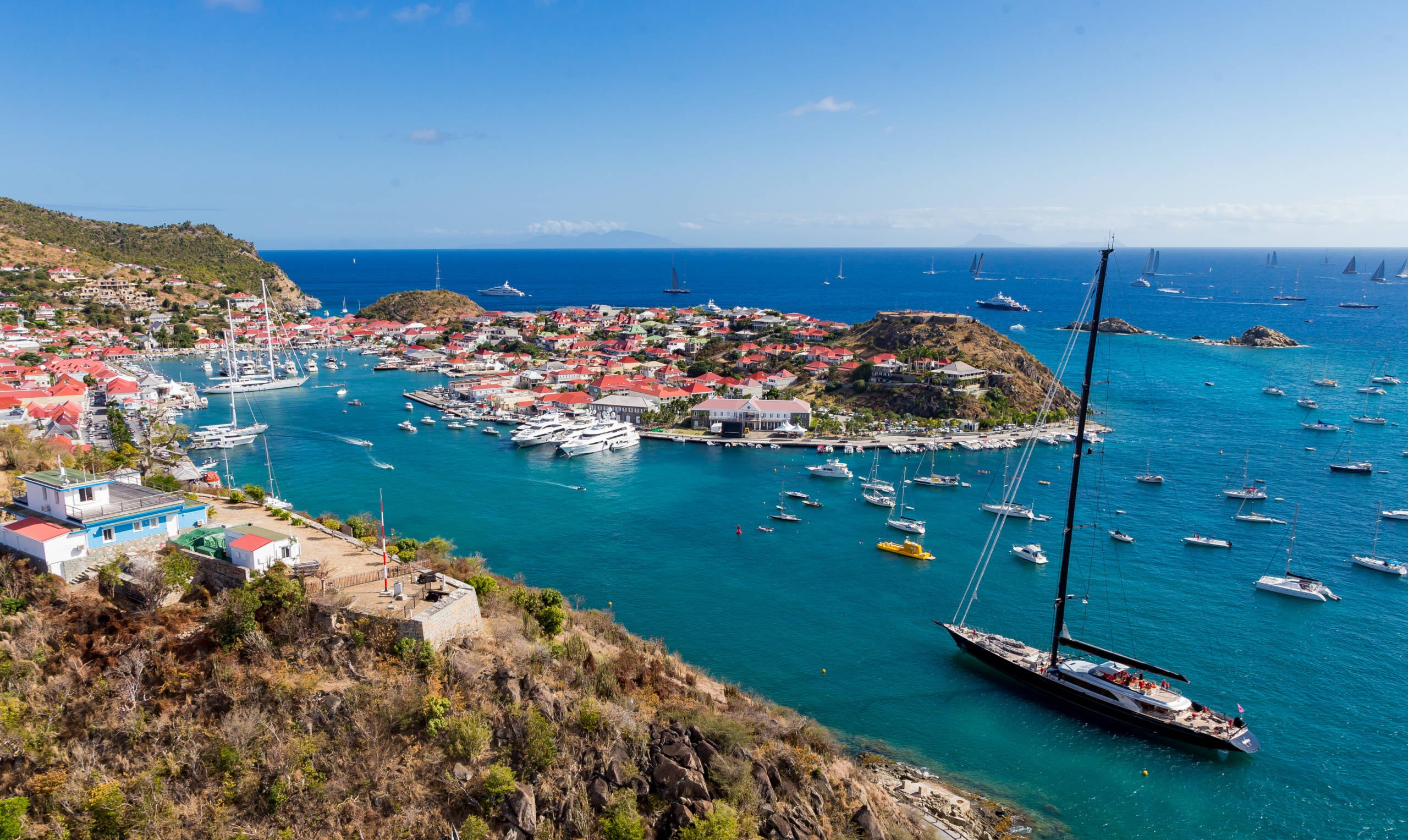 GUSTAVIA, SAINT BARTHELEMY - MARCH 23 : Illustration harbour during Race day 2 at the St Barths Bucket Regattaon March 23rd, 2019 in St-Barthelemy, French Antillas.