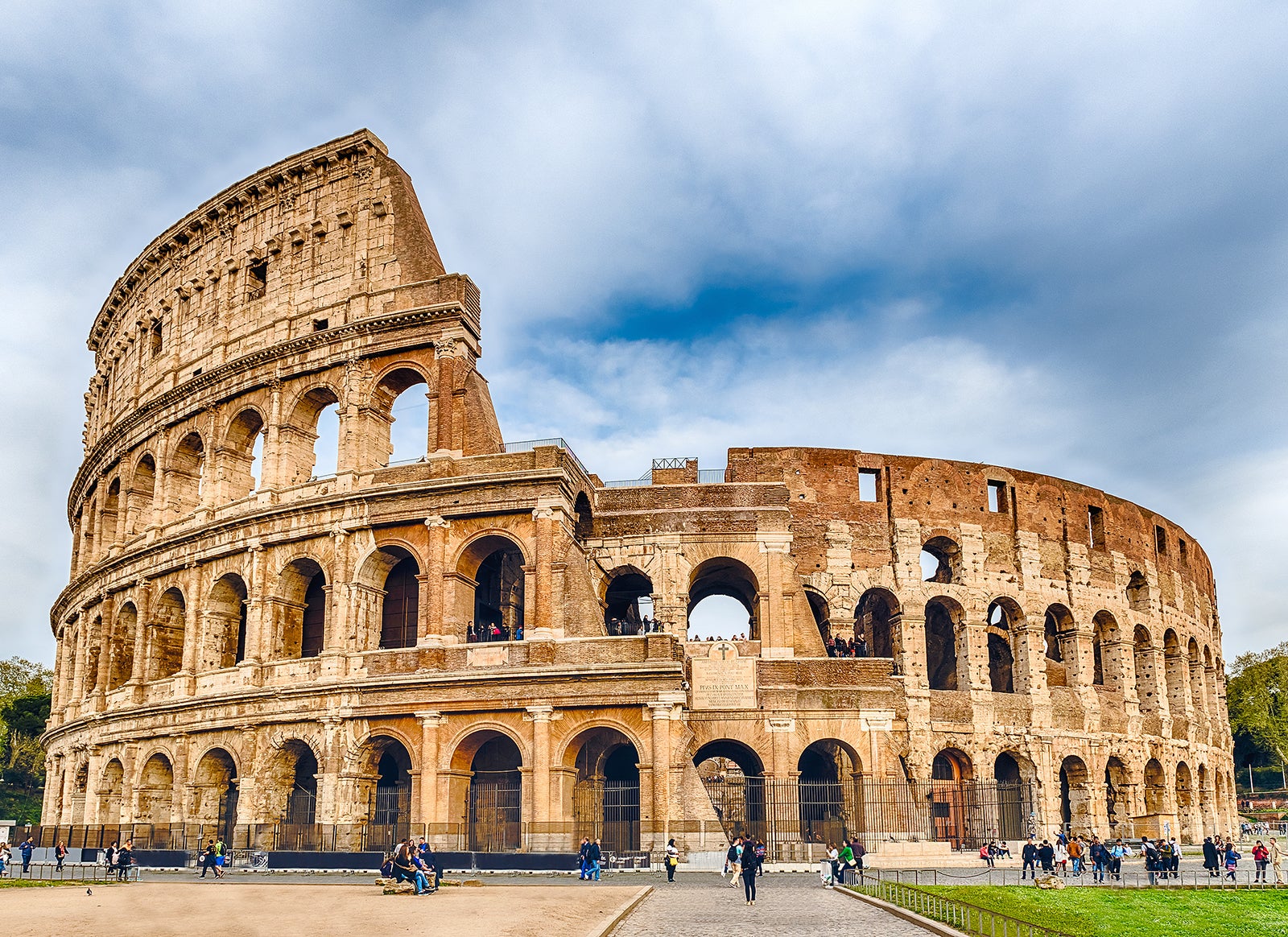 View over the Flavian Amphitheatre, aka Colosseum in Rome, Italy