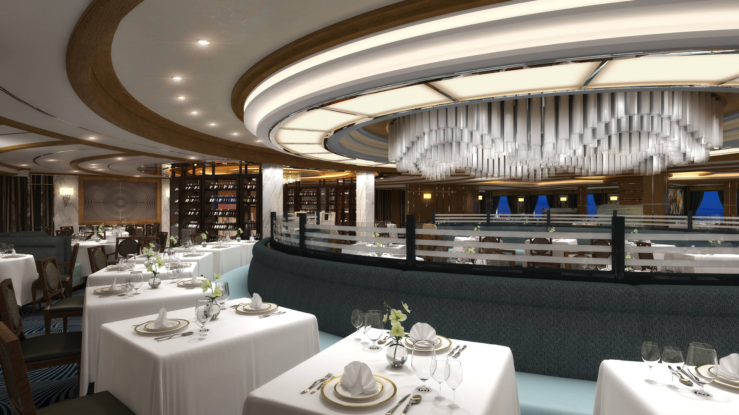 A main dining room on a Princess Cruises ship. 