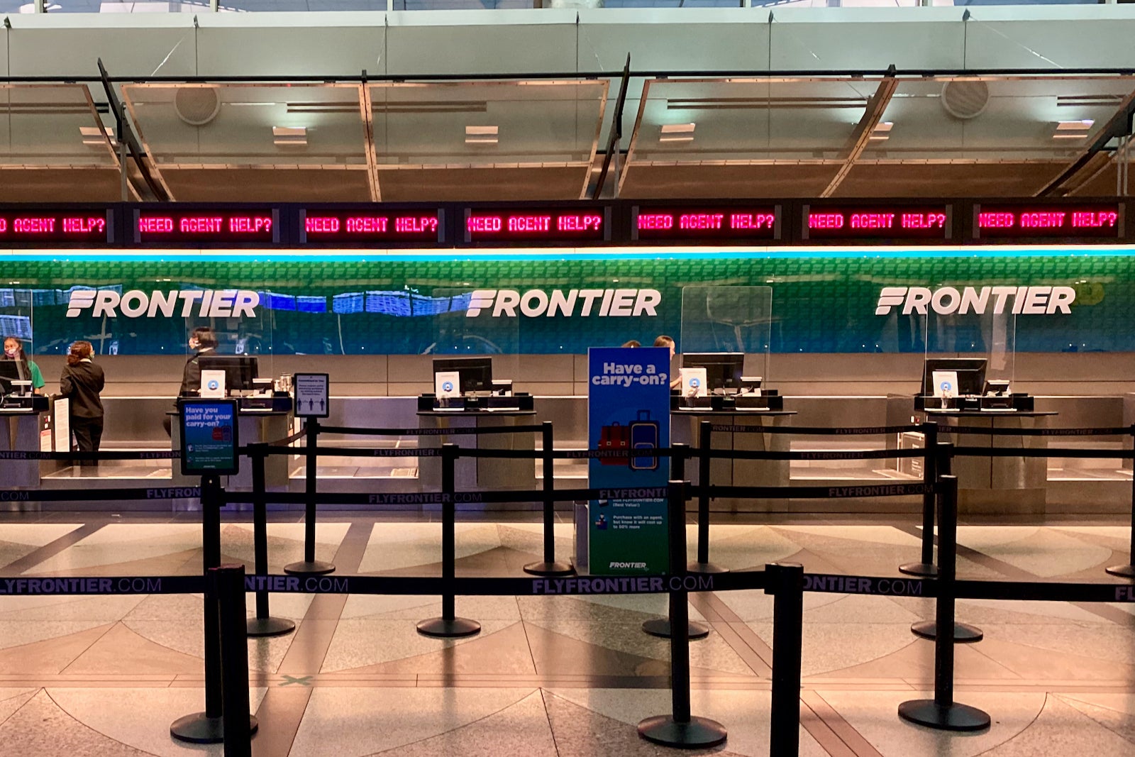 frontier carry on size