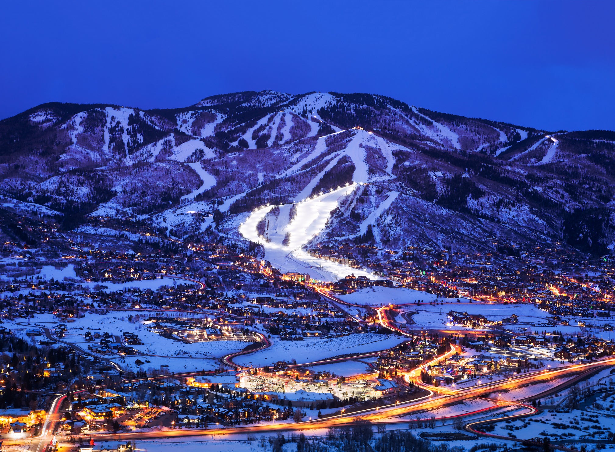 ski resort nighttime