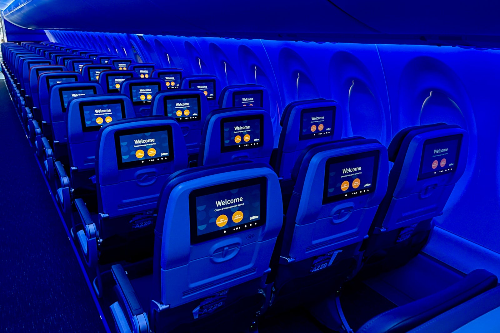 JetBlue Airbus A220 interior