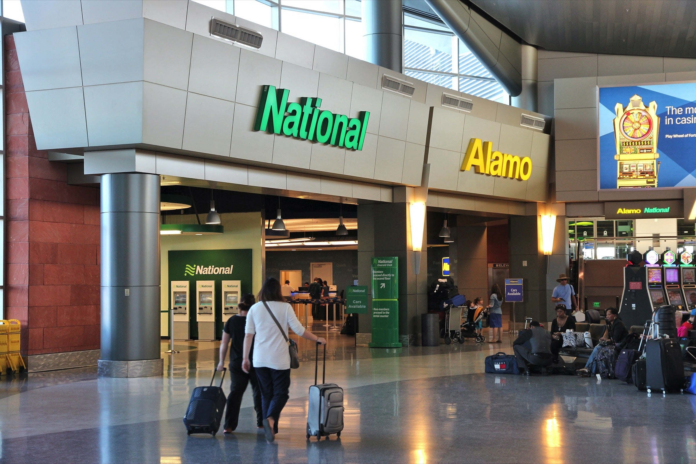 National and Alamo rental counters at Las Vegas airport