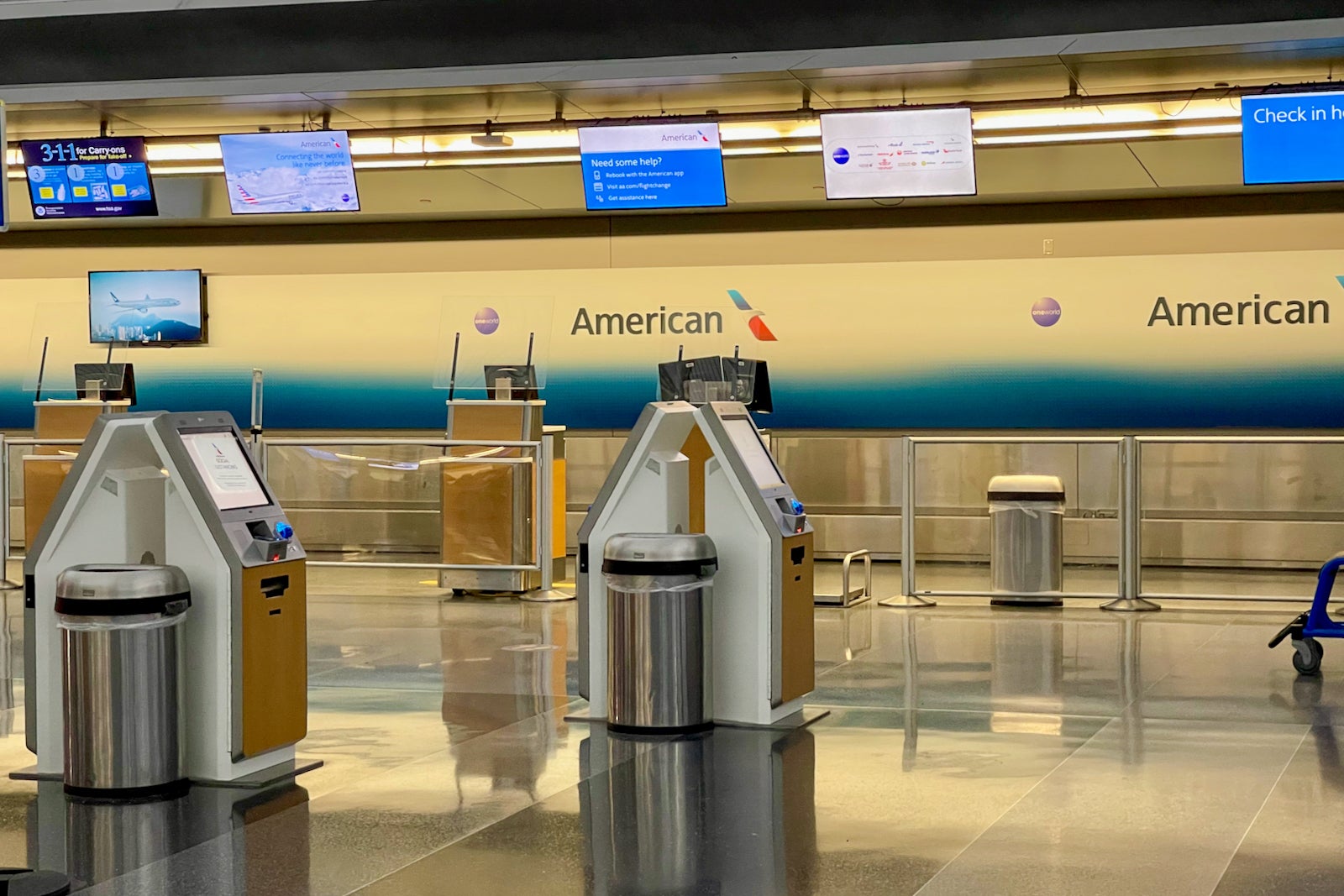 Check in counters for American Airlines