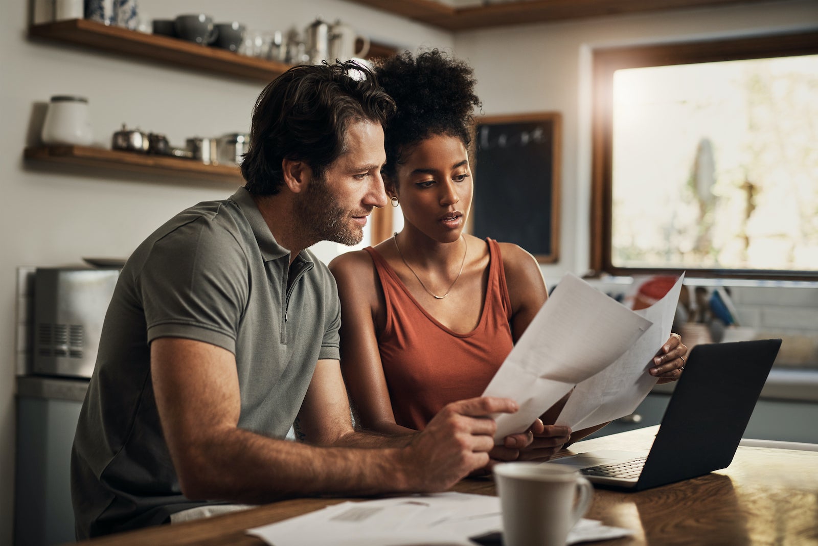 Couple on computer together