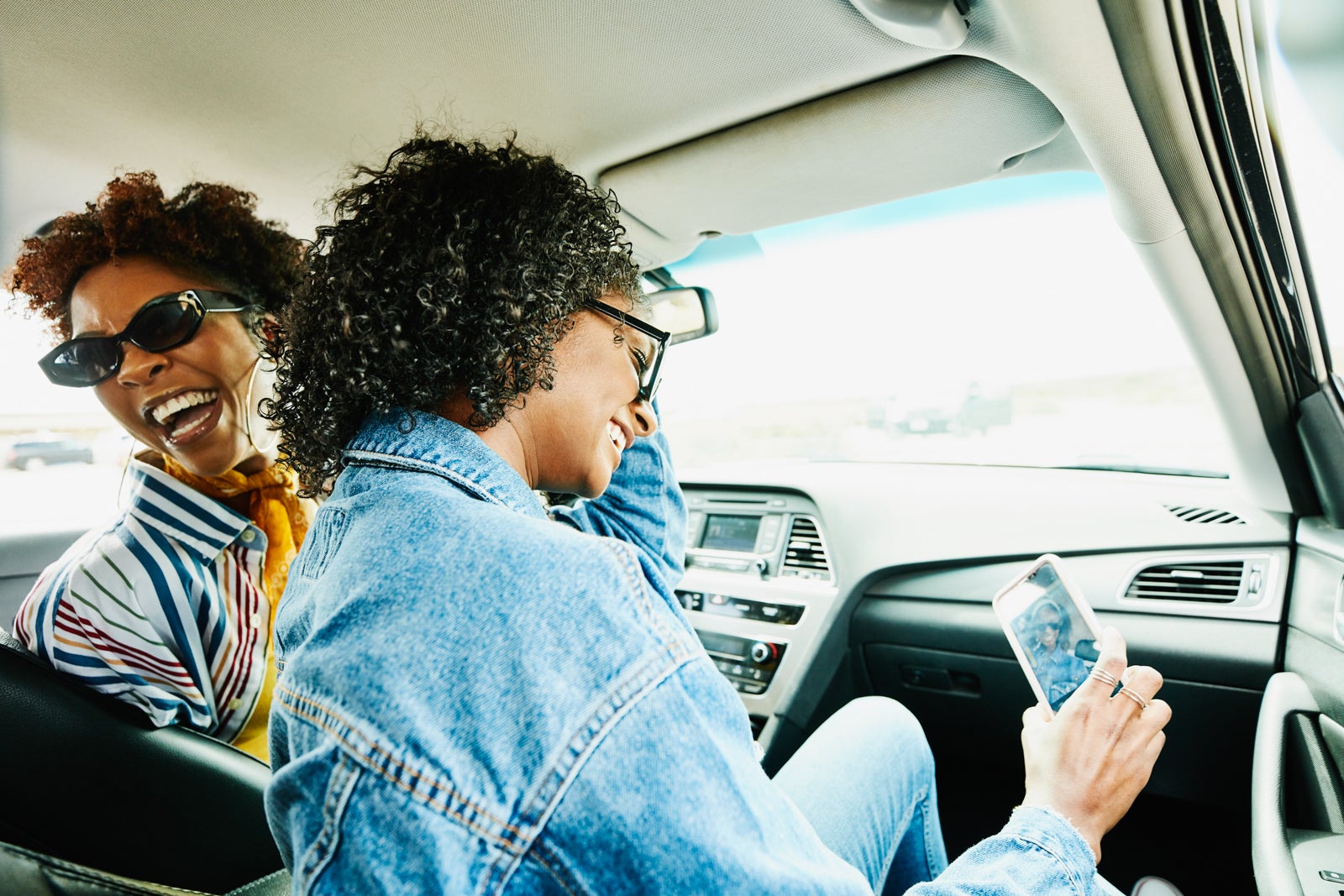 Women in a rental car