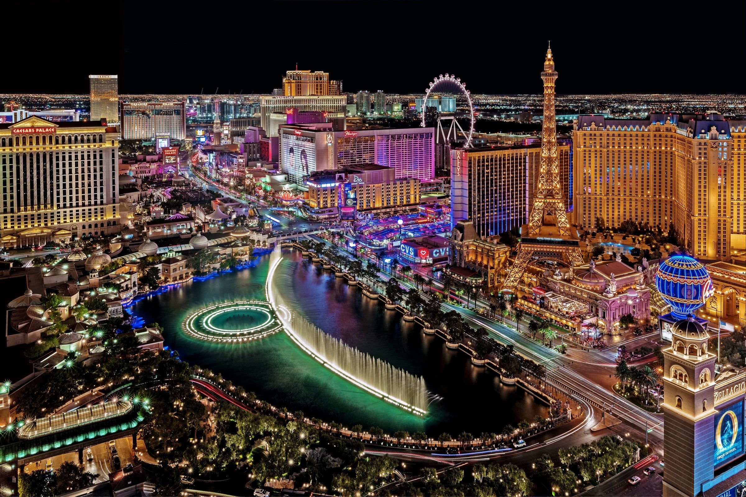 Panoramic view of the Las Vegas strip