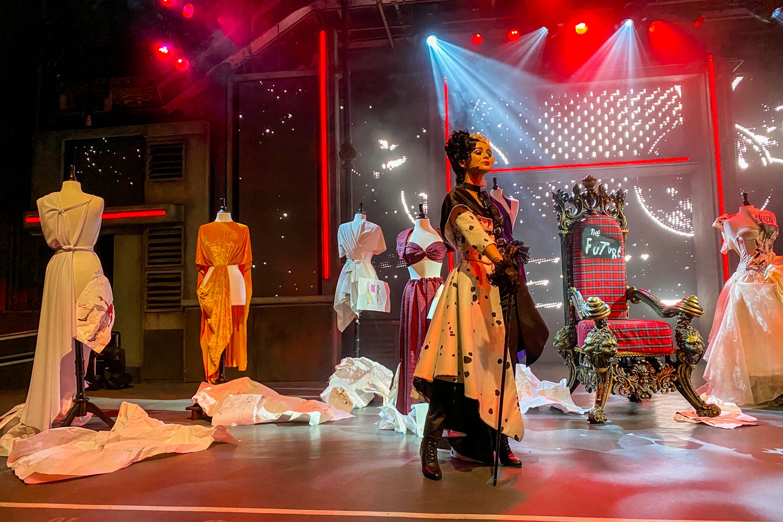 A person on stage at the Oogie Boogie Bash at Walt Disney World