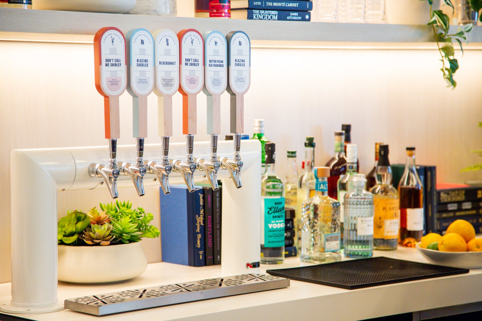 beer taps at an airport lounge