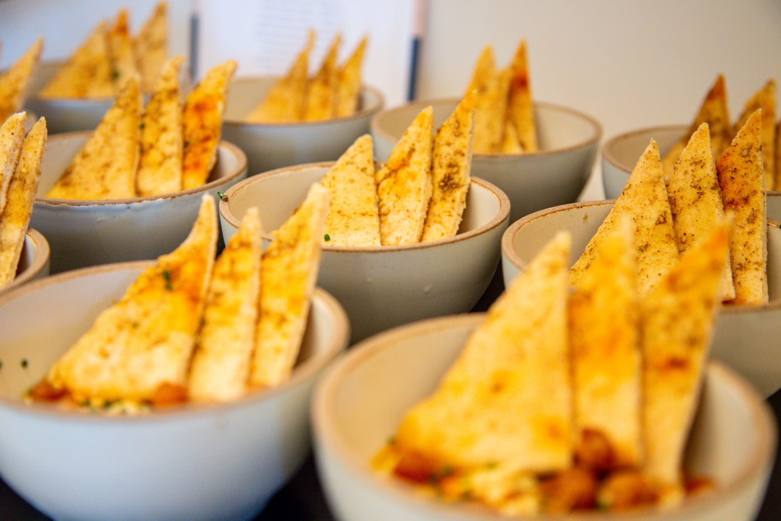 Food offerings at an airport lounge