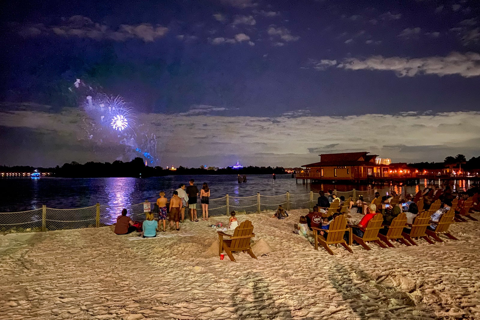 fireworks over lake