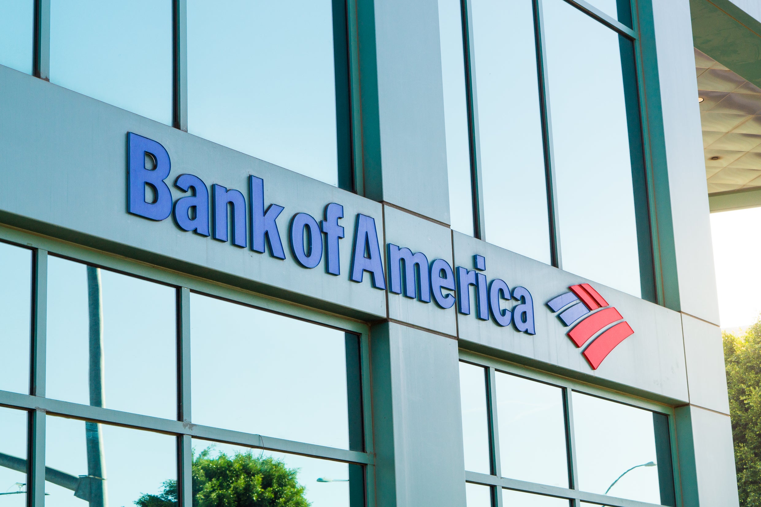 Bank of America sign on building