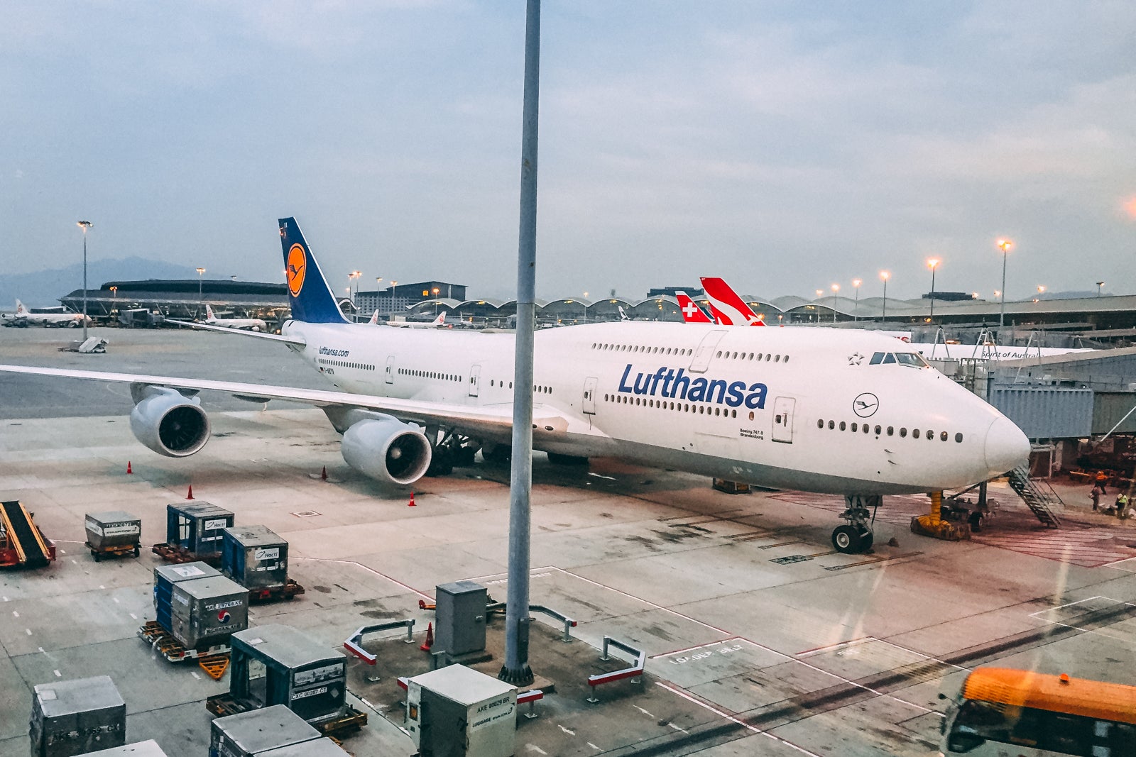 Lufthansa plane at gate