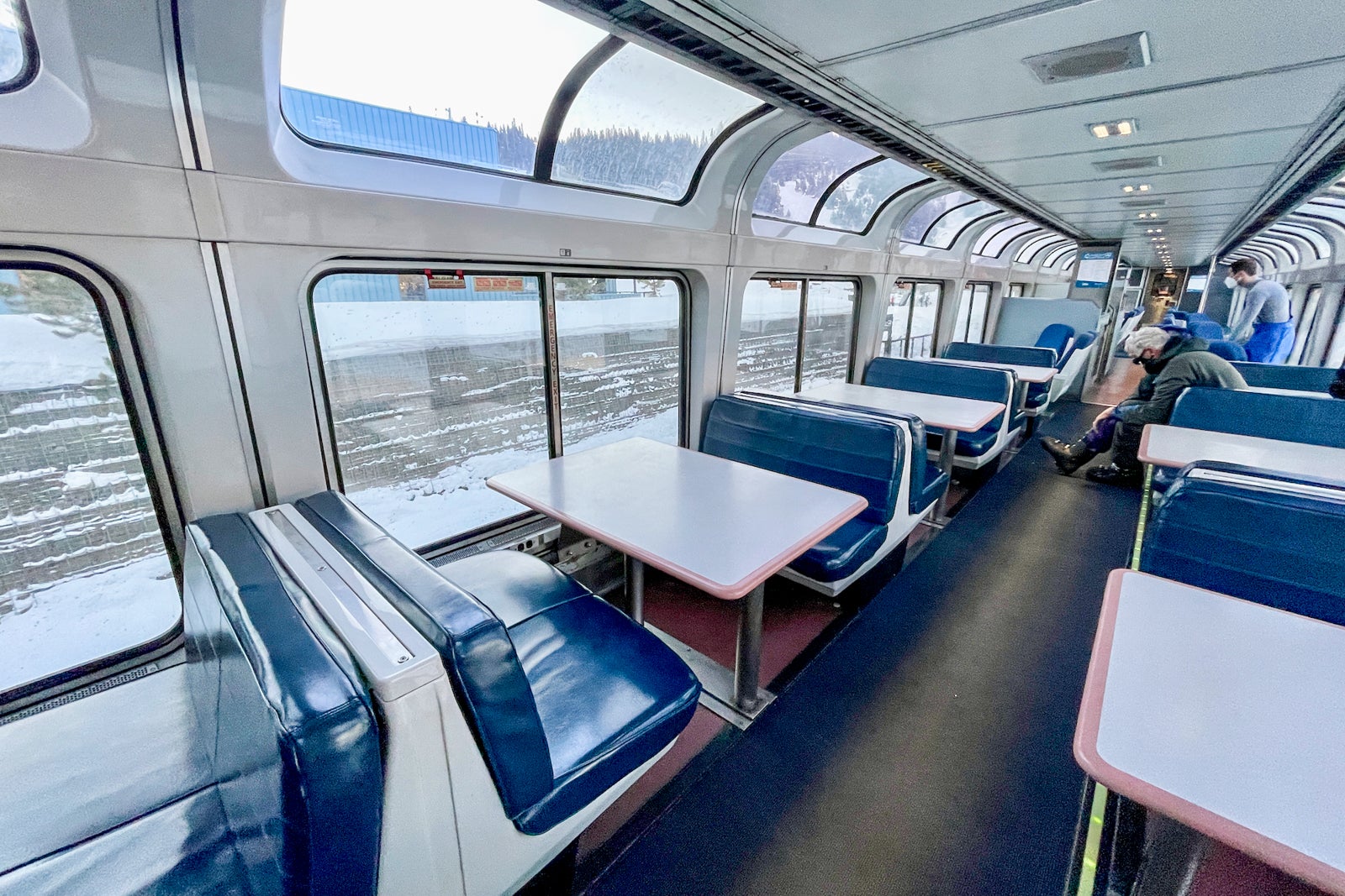 floor-to-ceiling windows in train car