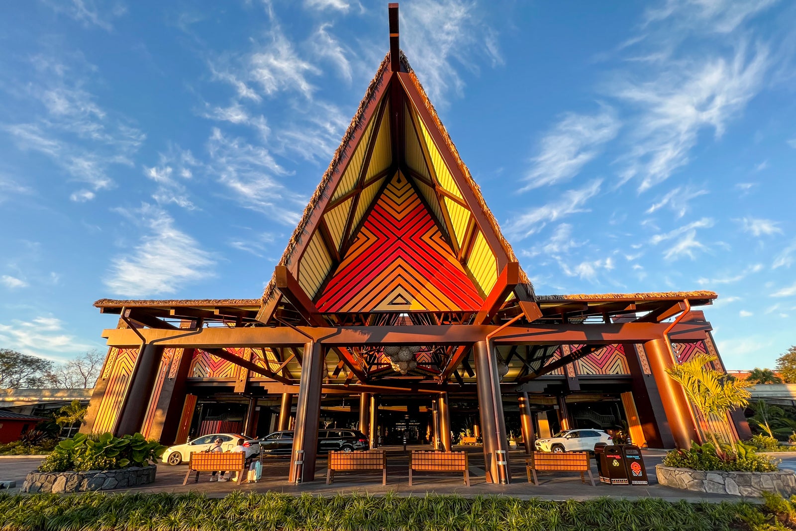 The front entrance of Disney’s Polynesian Village Resort