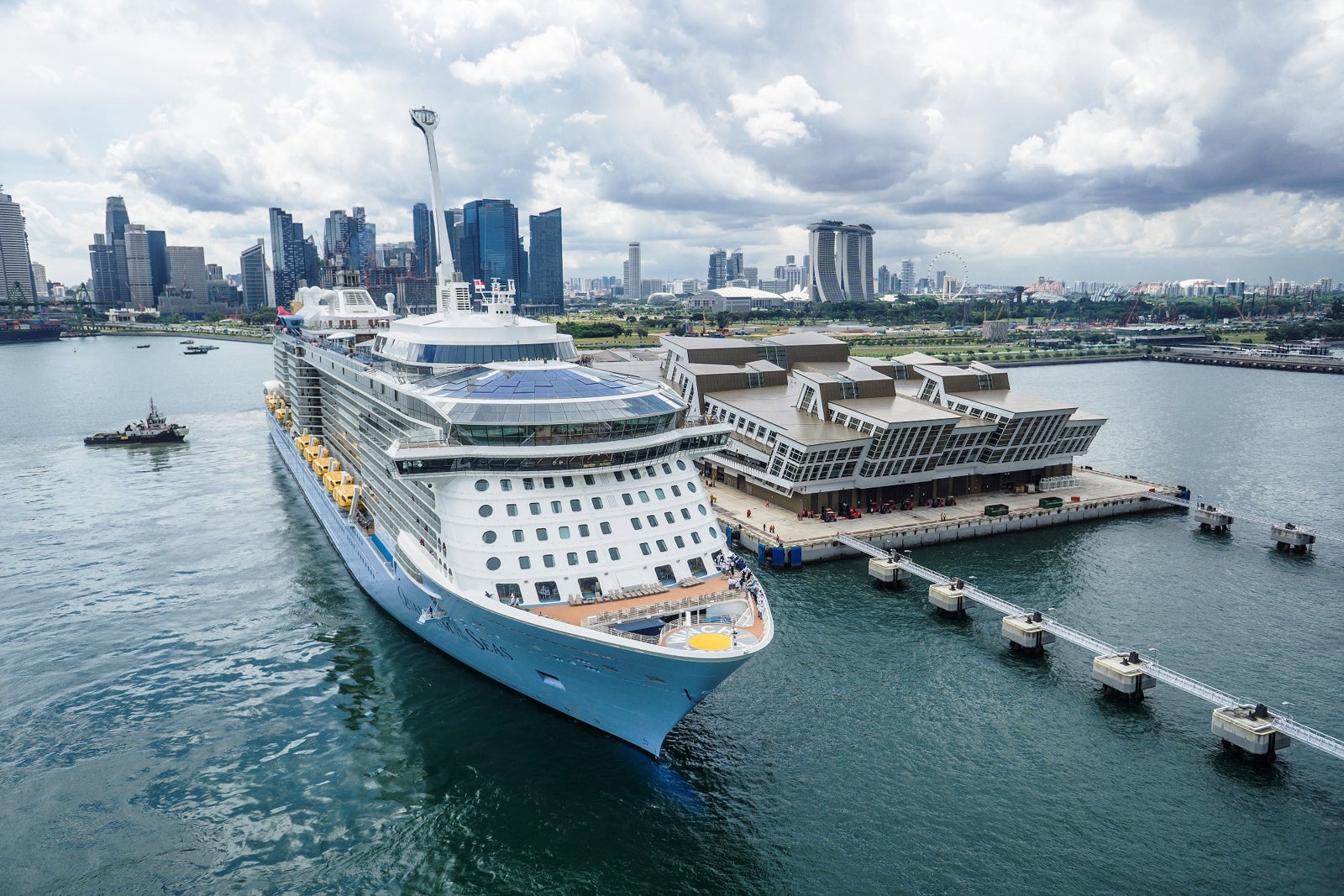 Quantum of the Seas cruise ship docked.