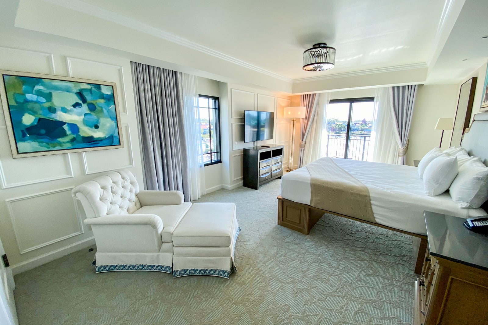 A guest room at Riviera, Disney Vacation Club