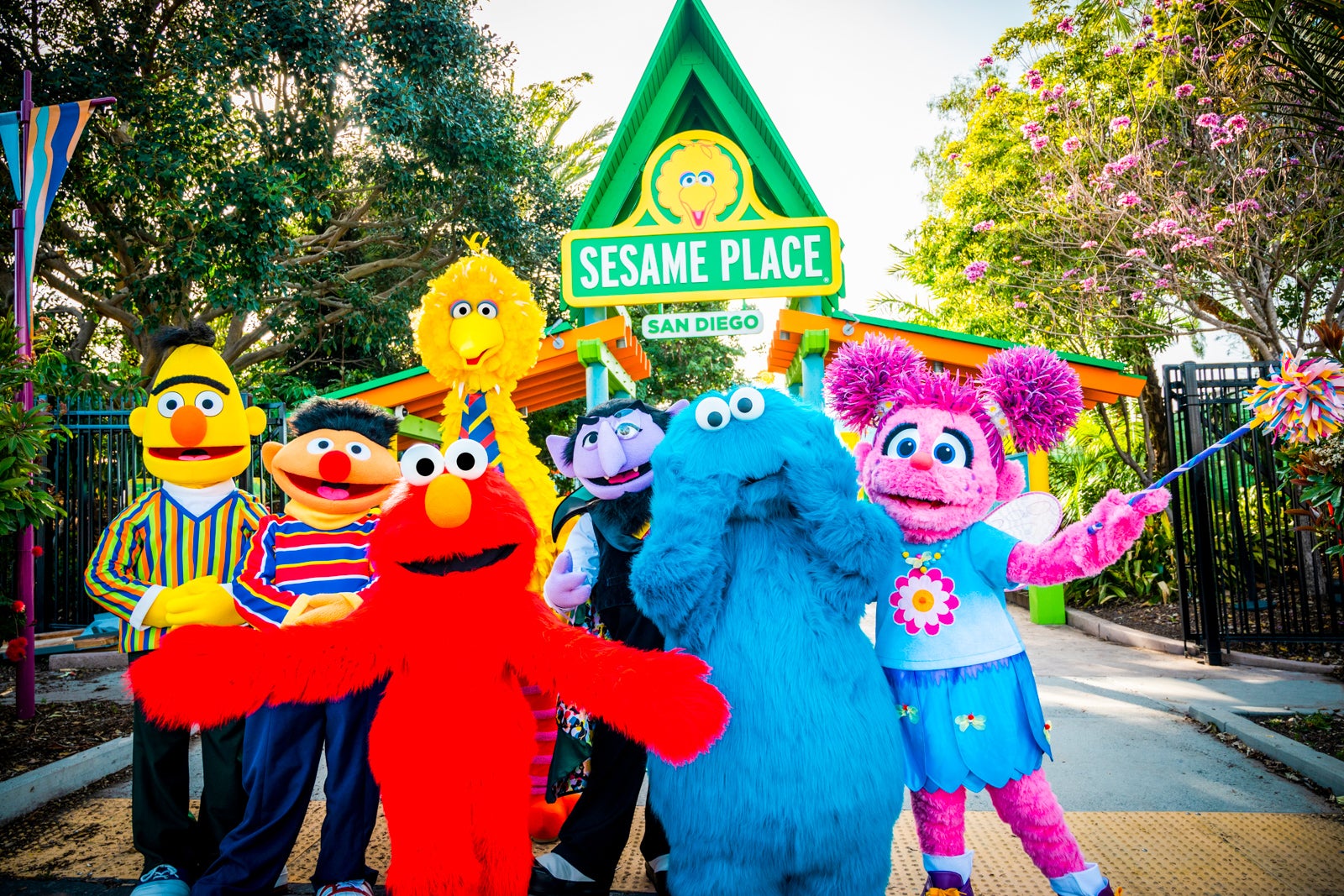 Sesame Street characters at Sesame Place in San Diego, California