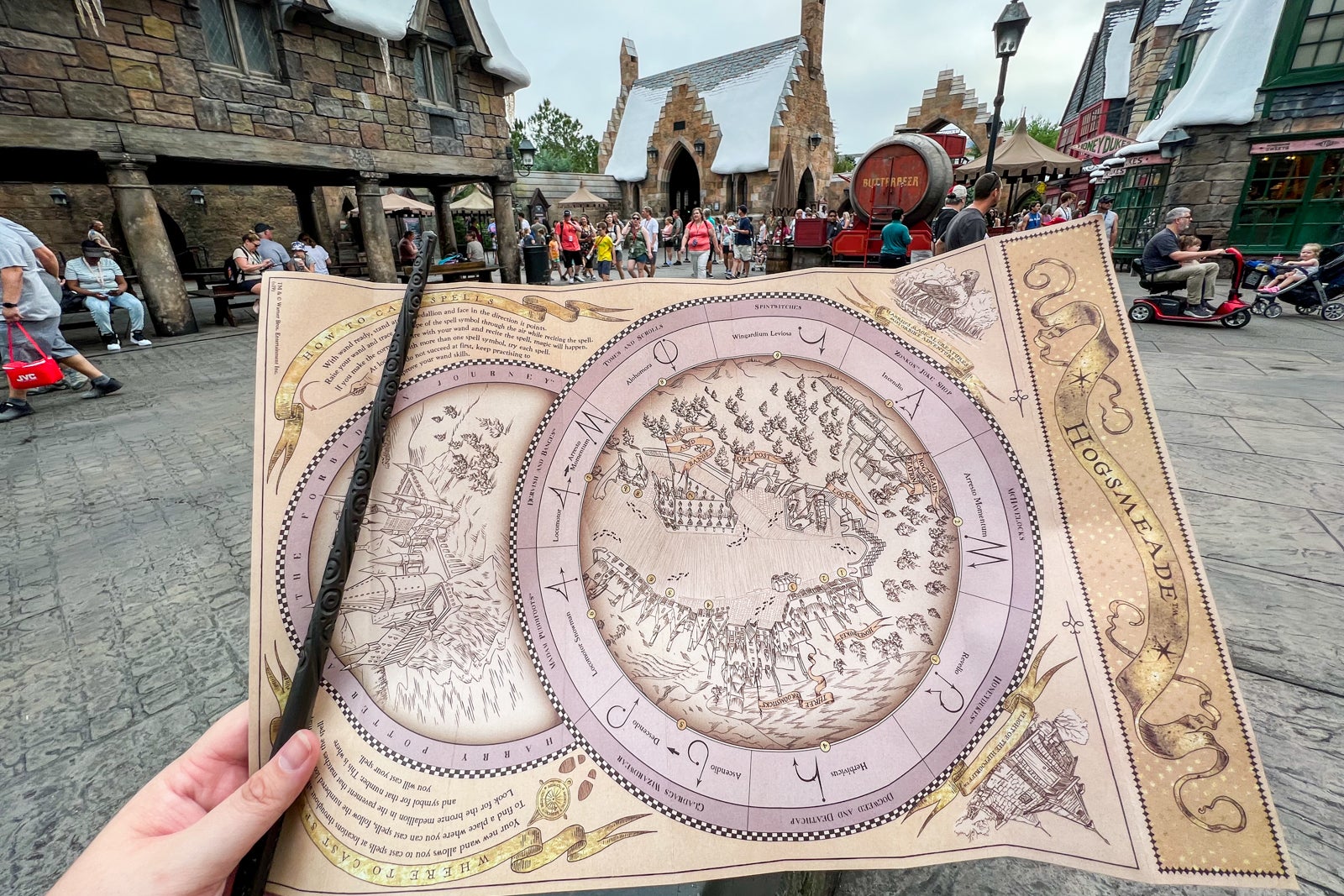 Map of interactive wand spots at Universal Studios