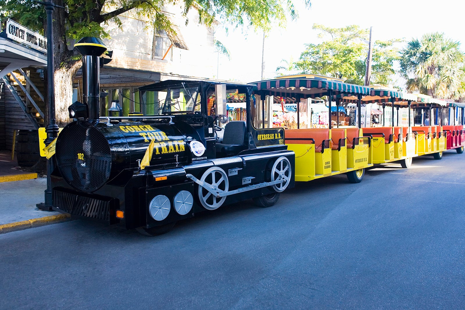 Tourist train on the road in Key West, Florida