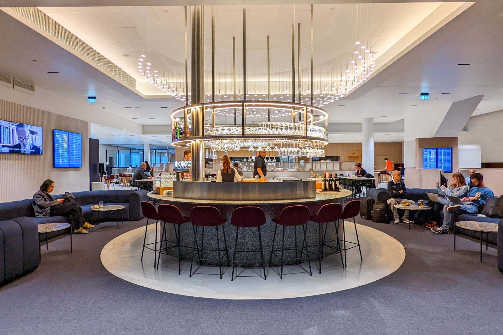 An airport lounge bar