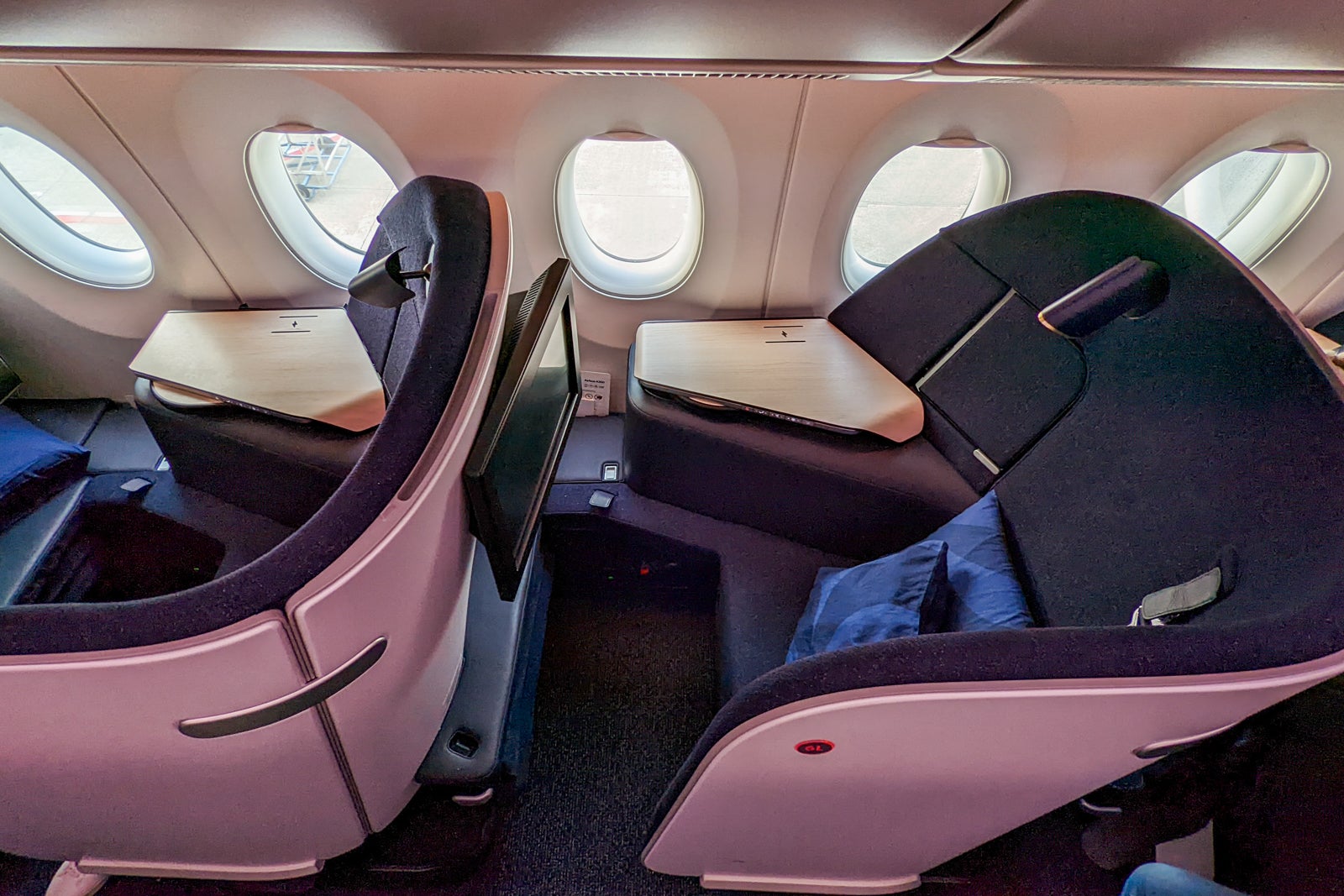 Business class seats on a plane